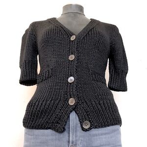 Vintage Polo Ralph Lauren Hand Knit Silk Cardigan Top